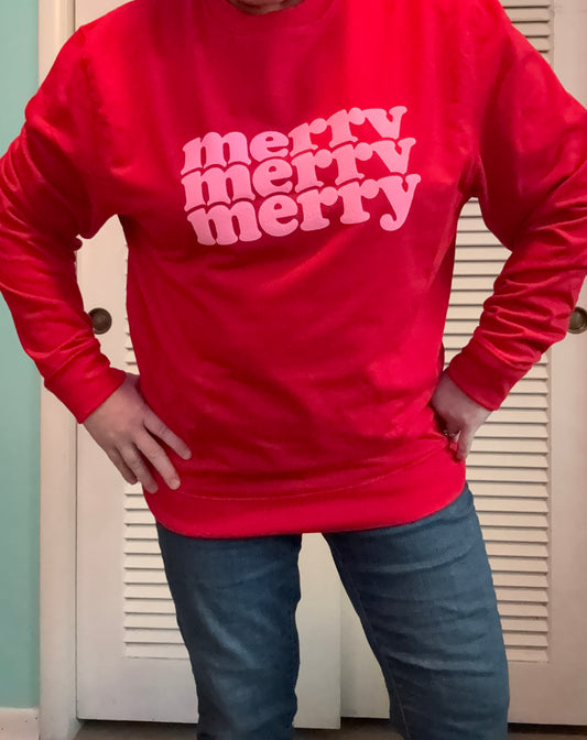 Red Merry Sweatshirt