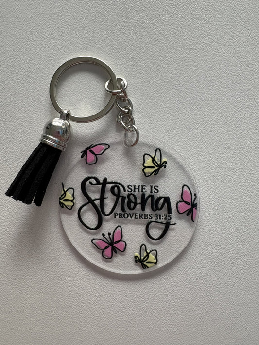 She is Strong Keychain